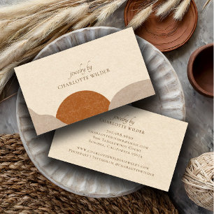 Boho Terracotta Sand Abstract Handmade Jewellery Business Card