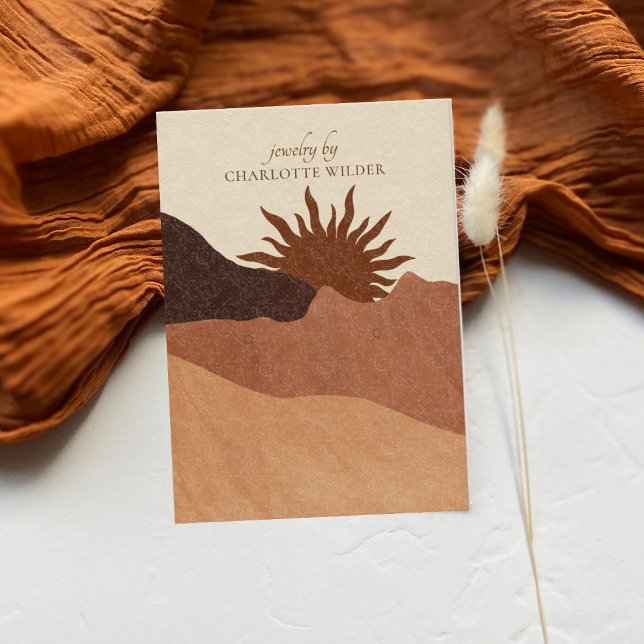 Boho Terracotta Sand Desert Sun Handmade Jewellery Business Card (Creator Uploaded)