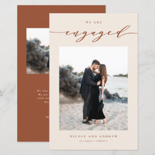 Boho Terracotta Script Engagement Announcement