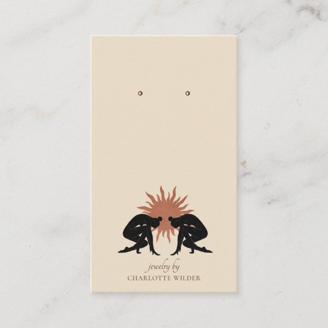 Boho Terracotta Sun Handmade Jewellery Display Car Business Card (Front)