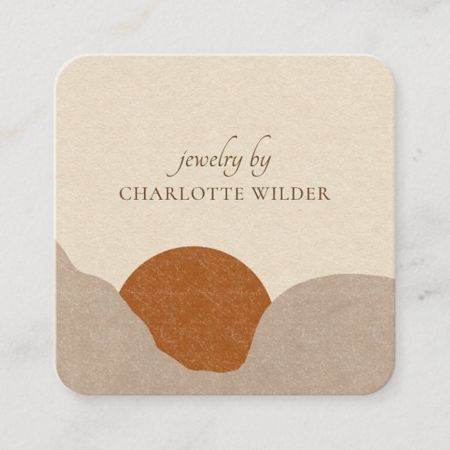 Boho Terracotta Sun Jewellery Business Card (Front)