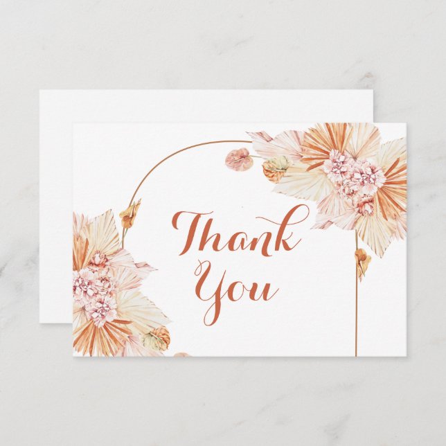Boho Terracotta thank you Note Cards (Front/Back)