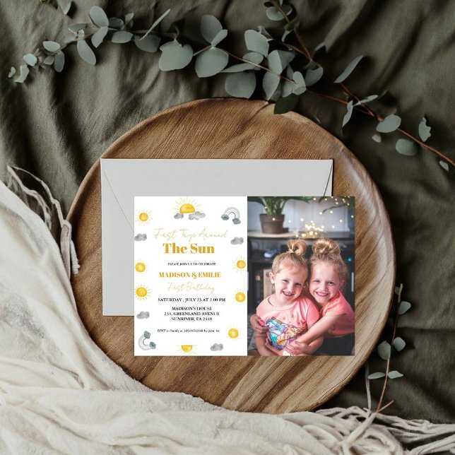 Boho terracotta Twins  first trip first birthday  Invitation (Creator Uploaded)