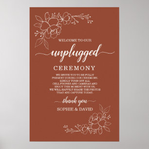 Boho Terracotta Unplugged Wedding Ceremony Sign