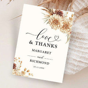 Boho Terracotta Vintage Floral Wedding Thank You Card