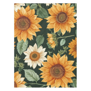Boho Terracotta Vintage Sunflower Pattern Tablecloth