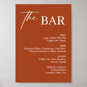 Boho Terracotta Wedding Bar Sign