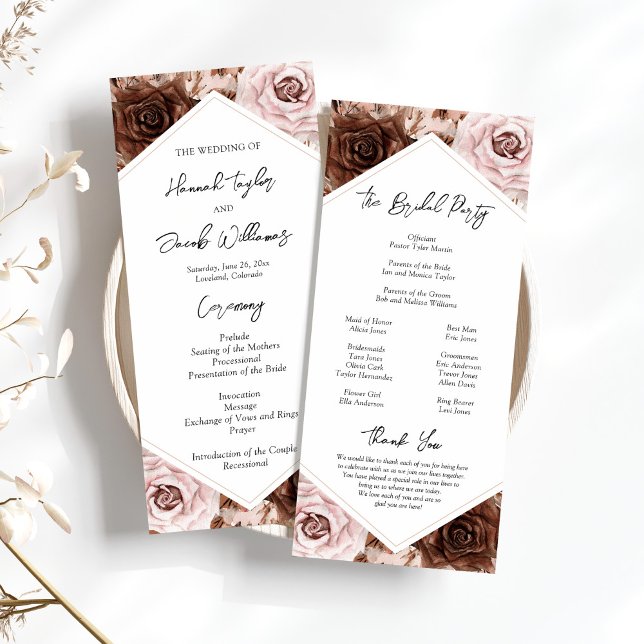 Boho Terracotta Wedding Ceremony Programme (Creator Uploaded)