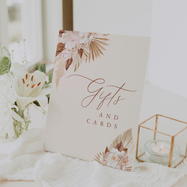 Boho Terracotta Wedding Gifts & Cards  Pedestal Sign (Creator Uploaded)