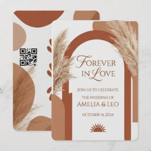 Boho Terracotta Wedding Invitation