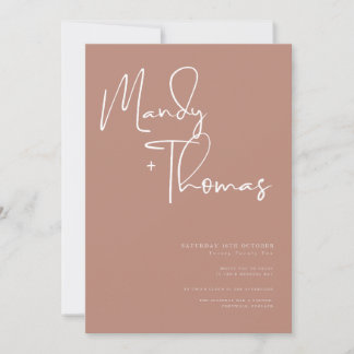 Boho terracotta wedding invitation 
