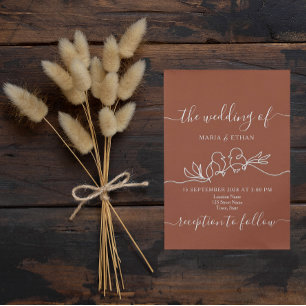 Boho Terracotta Wedding Invitation