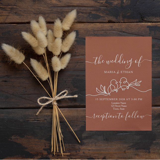 Boho Terracotta Wedding Invitation (Creator Uploaded)