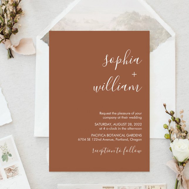 Boho Terracotta Wedding Invitation (Creator Uploaded)