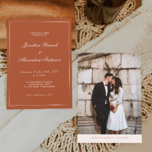 Boho Terracotta Wedding Invitation