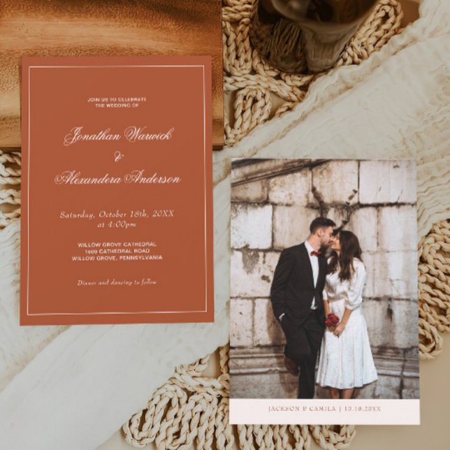 Boho Terracotta Wedding Invitation (Creator Uploaded)