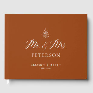 Boho Terracotta Wedding Mr. & Mrs. Guest Book