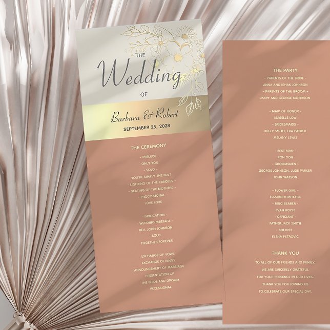 Boho Terracotta Wedding Program Programme (Creator Uploaded)