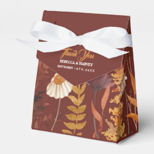 Boho Terracotta Wildflower Autumn Fall Wedding Favour Box