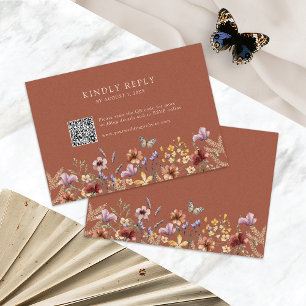 Boho Terracotta Wildflower RSVP Card