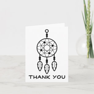 Boho Thank You Dream Catcher Native American Black Card