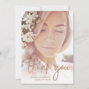 Boho Thanks Photo Graduation Thank You Announcement