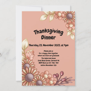 Boho Thanksgiving Dinner Invitation