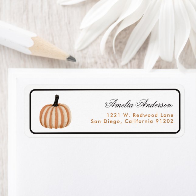  Boho thanksgiving Pumpkin Return Address Label (Insitu)