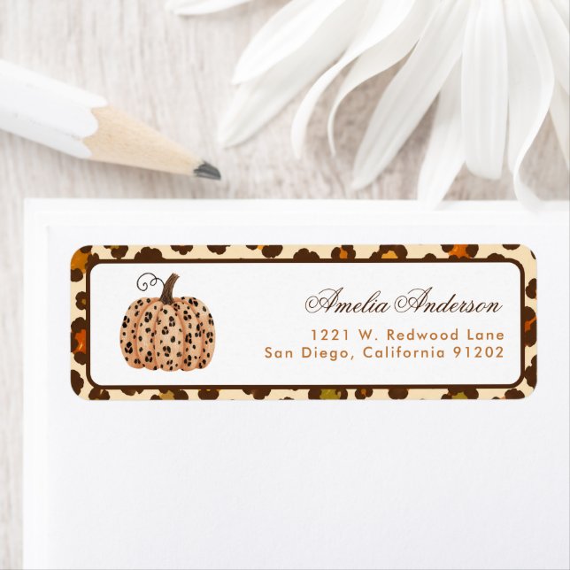  Boho thanksgiving Pumpkin Return Address Label (Insitu)