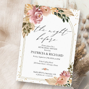 Boho The Night Before Rehearsal Dinner Invitation