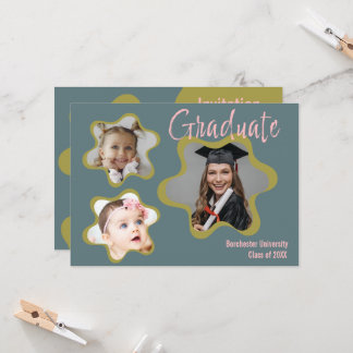 Boho theme Custom Details Graduation Party Invitation