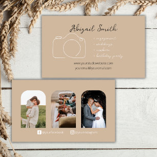 Boho Three Photo Photographer Business Card