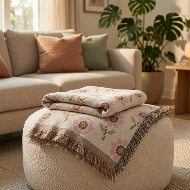 Boho Throw Blanket with Ukrainian Folk Pattern (Creator Uploaded)