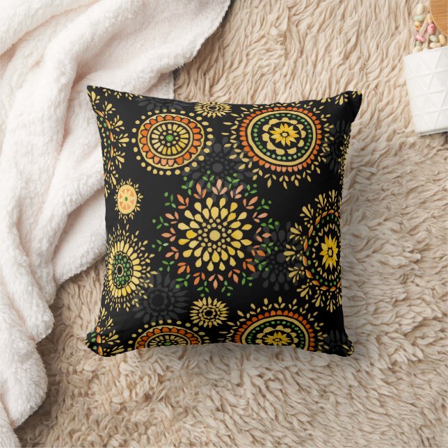 Boho Throw Pillow – Bohemian Decorative Cushion (Blanket)
