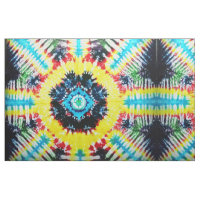 Boho Tie-dyed Folk Art Navy Blue Aqua Yellow Red