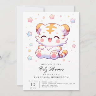 Boho Tiger Baby Shower Invitation