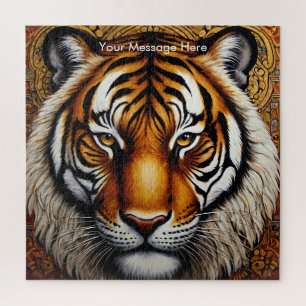 Boho Tiger Puzzle – Vibrant Jungle Wildlife Art