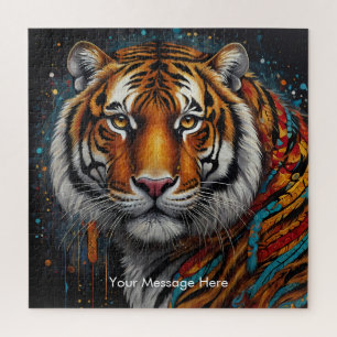 Boho Tiger Puzzle – Vibrant Jungle Wildlife Art