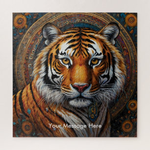 Boho Tiger Puzzle – Vibrant Jungle Wildlife Art