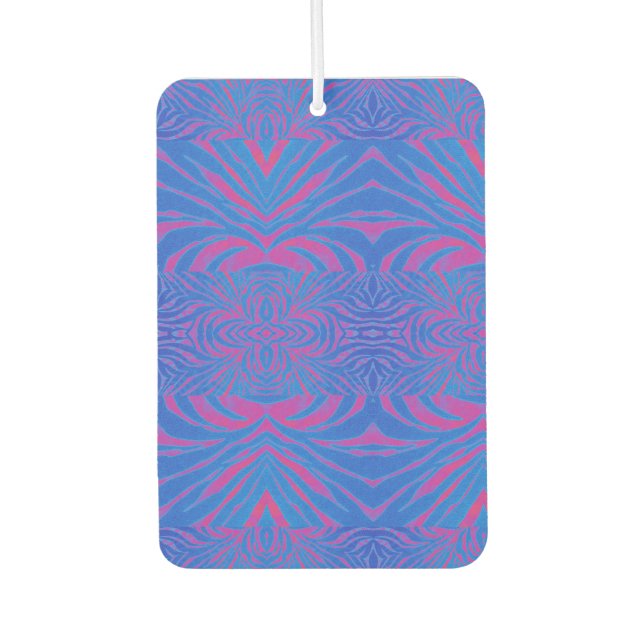 Boho Tiger Stripe Pink and Blue Air Freshener (Front)
