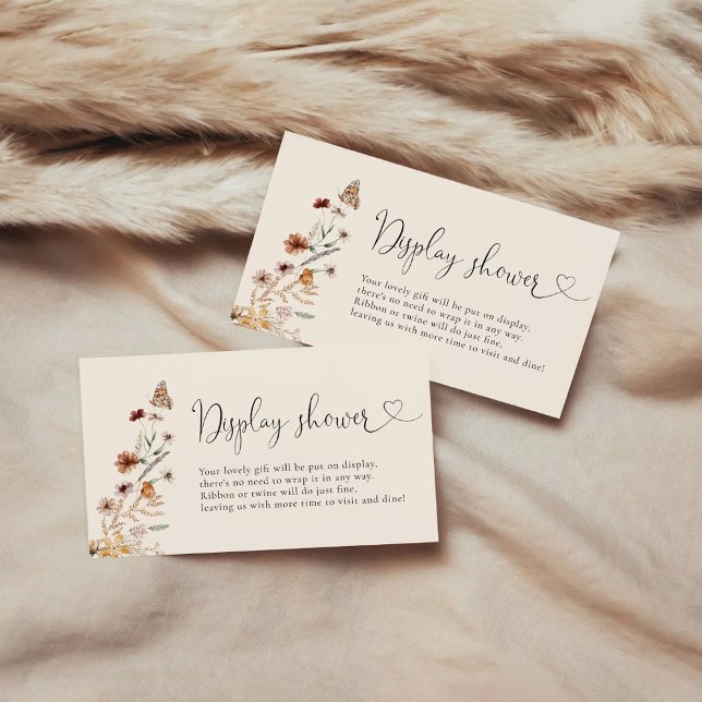 Boho  Tiny Wildflower Baby Shower Display Enclosure Card (Creator Uploaded)