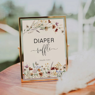 Boho Tiny Wildflower Diaper Raffle Sign