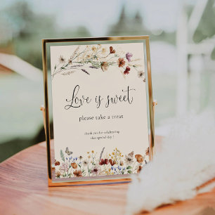 Boho Tiny Wildflower Love Is Sweet Sign