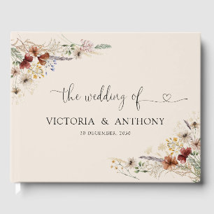 Boho Tiny Wildflower Wedding Guest Book