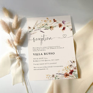 Boho Tiny Wildflower Wedding Reception Enclosure Card