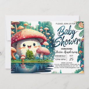 Boho Toadstool Enchantment Baby Shower Invitation