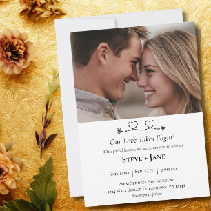 Boho Travel Wedding Elegant Custom Photo  Invitation