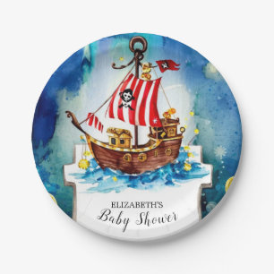 Boho Treasure Pirate Baby Shower Paper Plate