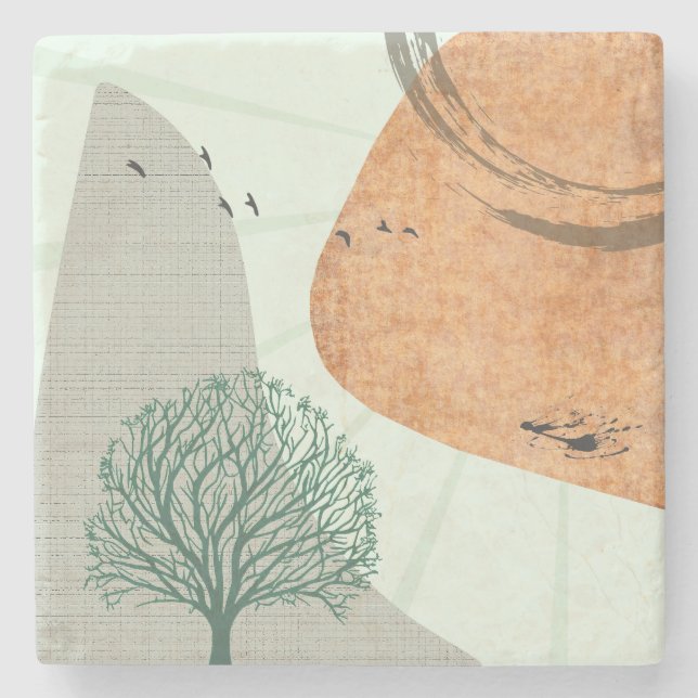 Boho Tree Stone Coaster (Front)