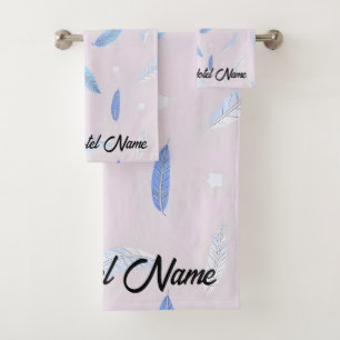 Boho Trendy Feathers Luxury Collection Bath Towel Set